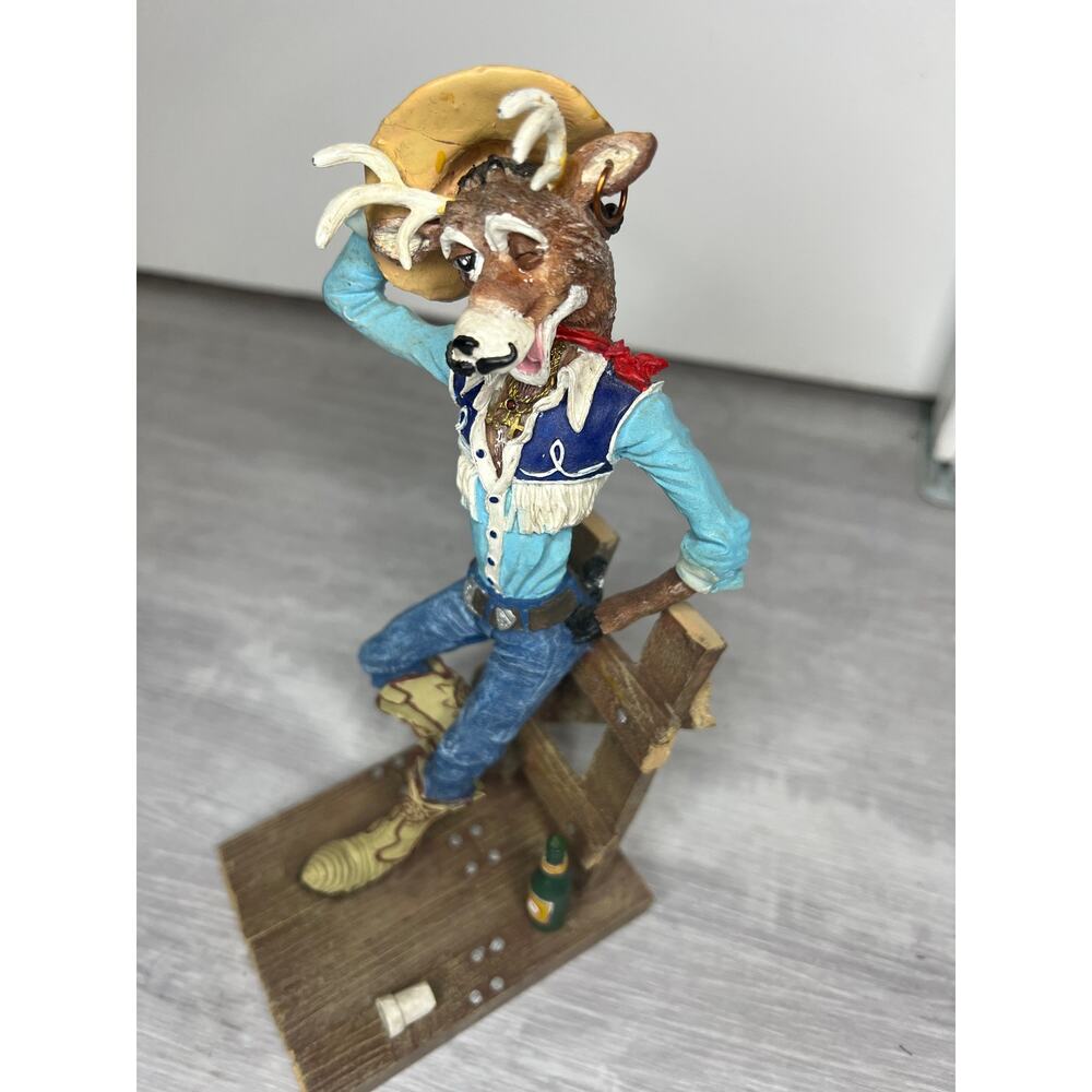 Cowboy moose figurine/statue with mustache - Picture 6 of 12